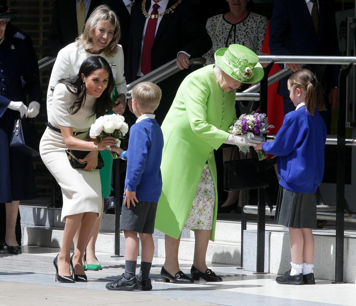Posies were presented to Her Majesty and The Duchess by two members of Storyhouse’s Youth Theatre, Lilja Fagan, age seven, of Newton Primary School, and Nye Egan-Simon, six, of Oldfield Primary School.