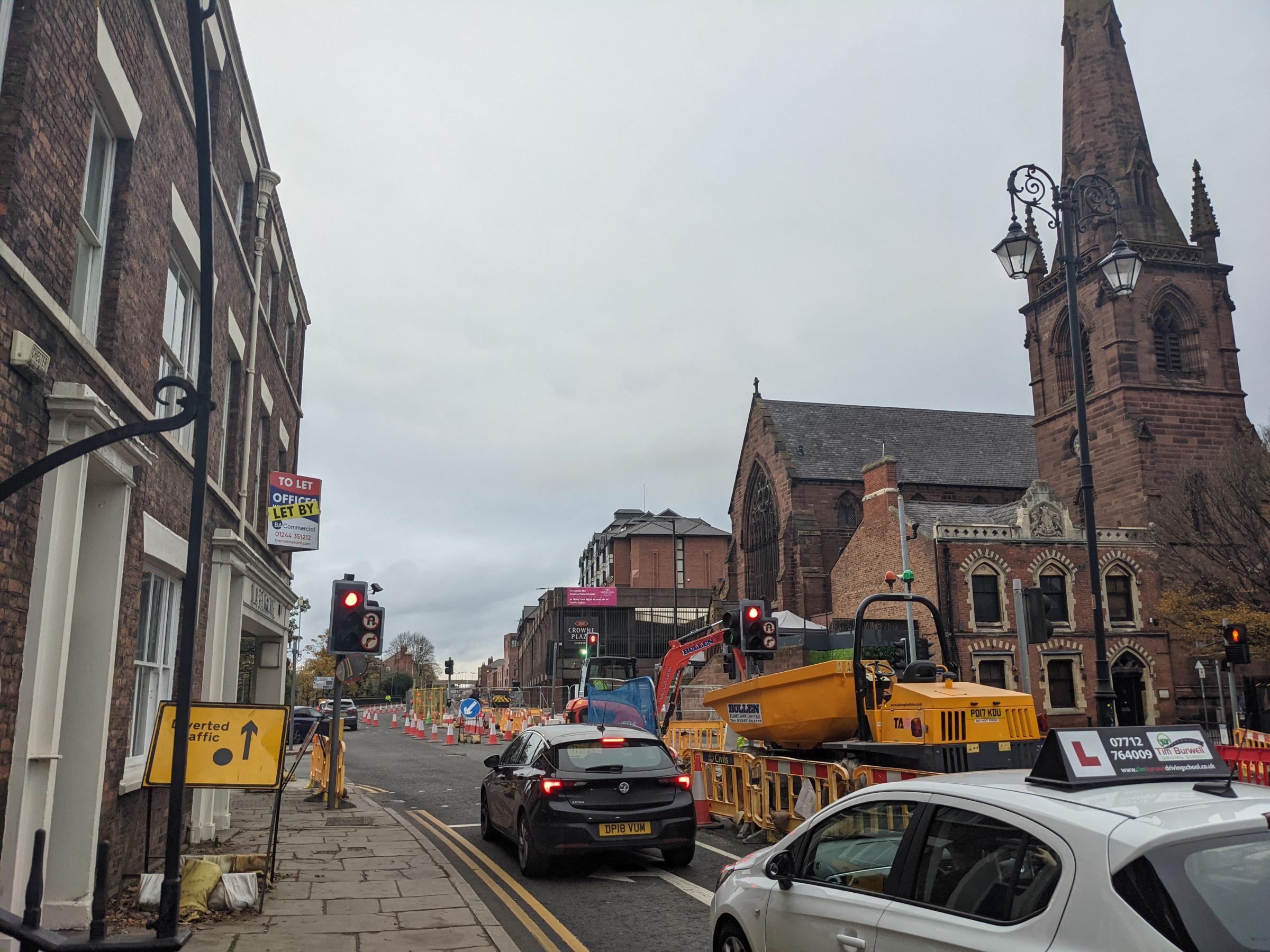 Nicholas Street traffic and roadworks.