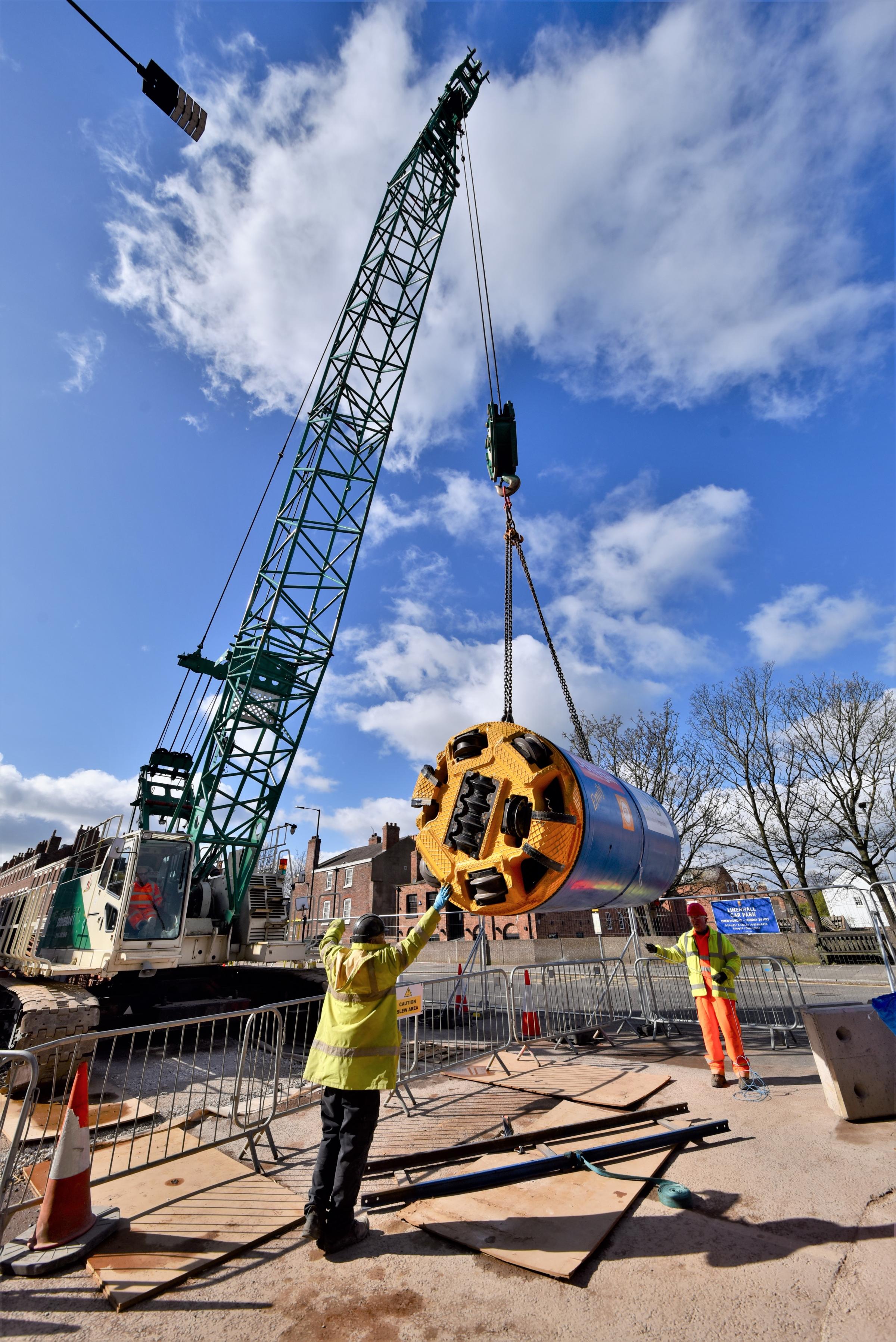 One of the two Tunnel Boring Machines used on the new Chester surface water drainage tunnel. 