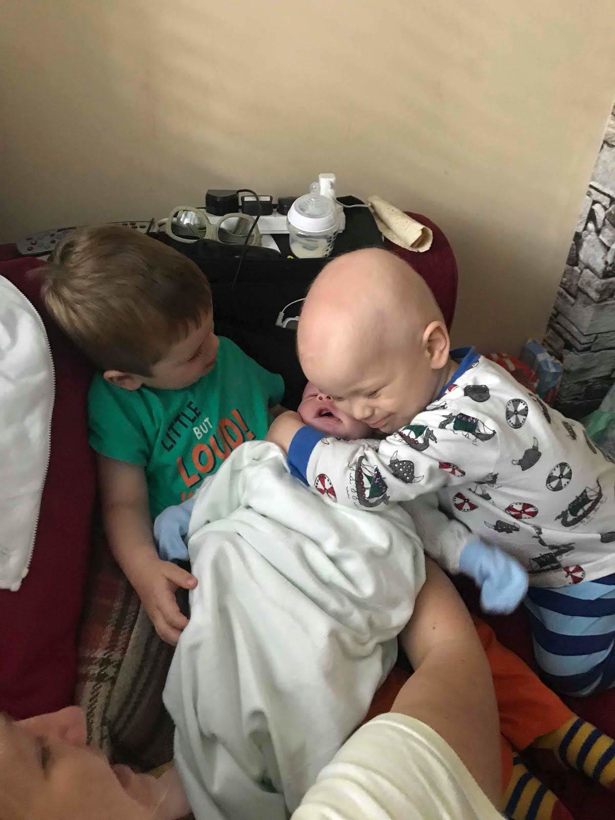 Jaxon Crawford during treatment with twin Eli.