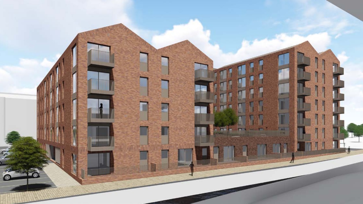 An artists impression of the revised look for the 133-apartment block by the canal. Source: Planning document.