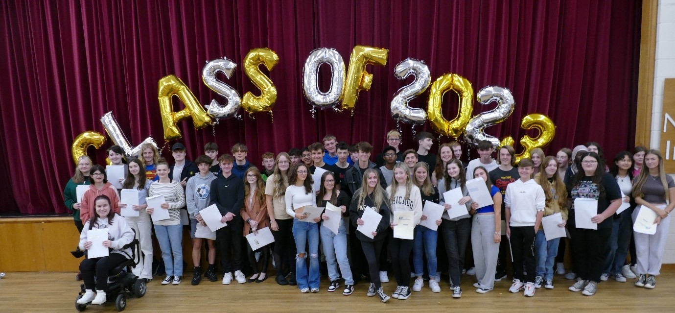 Bishops Blue Coat High School students celebrate their GCSE results.