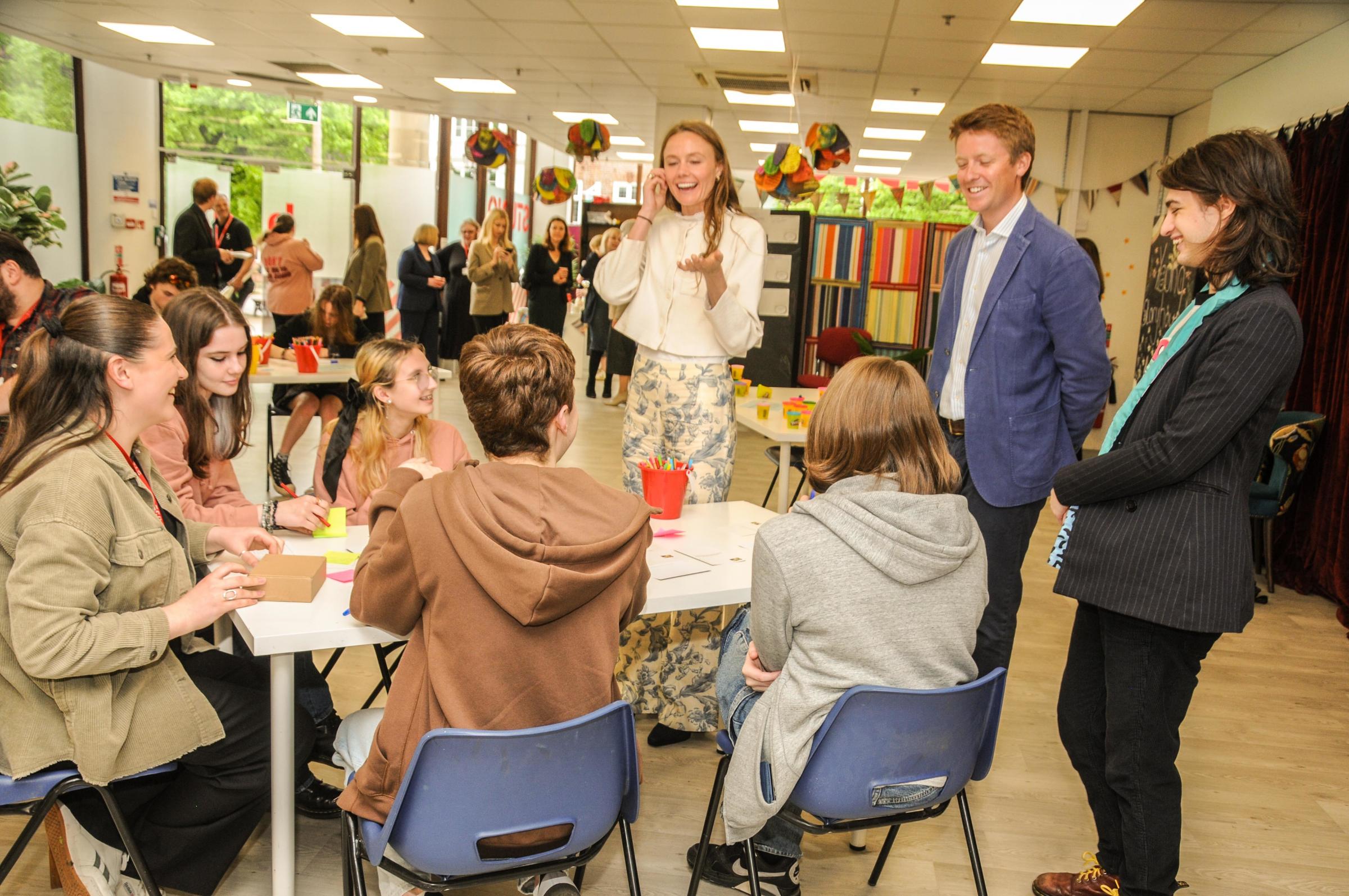 The Duke of Westminster and Olivia Henson hear the experiences of how young people have benefitted being part of the Storyhouse Young Leaders programme.