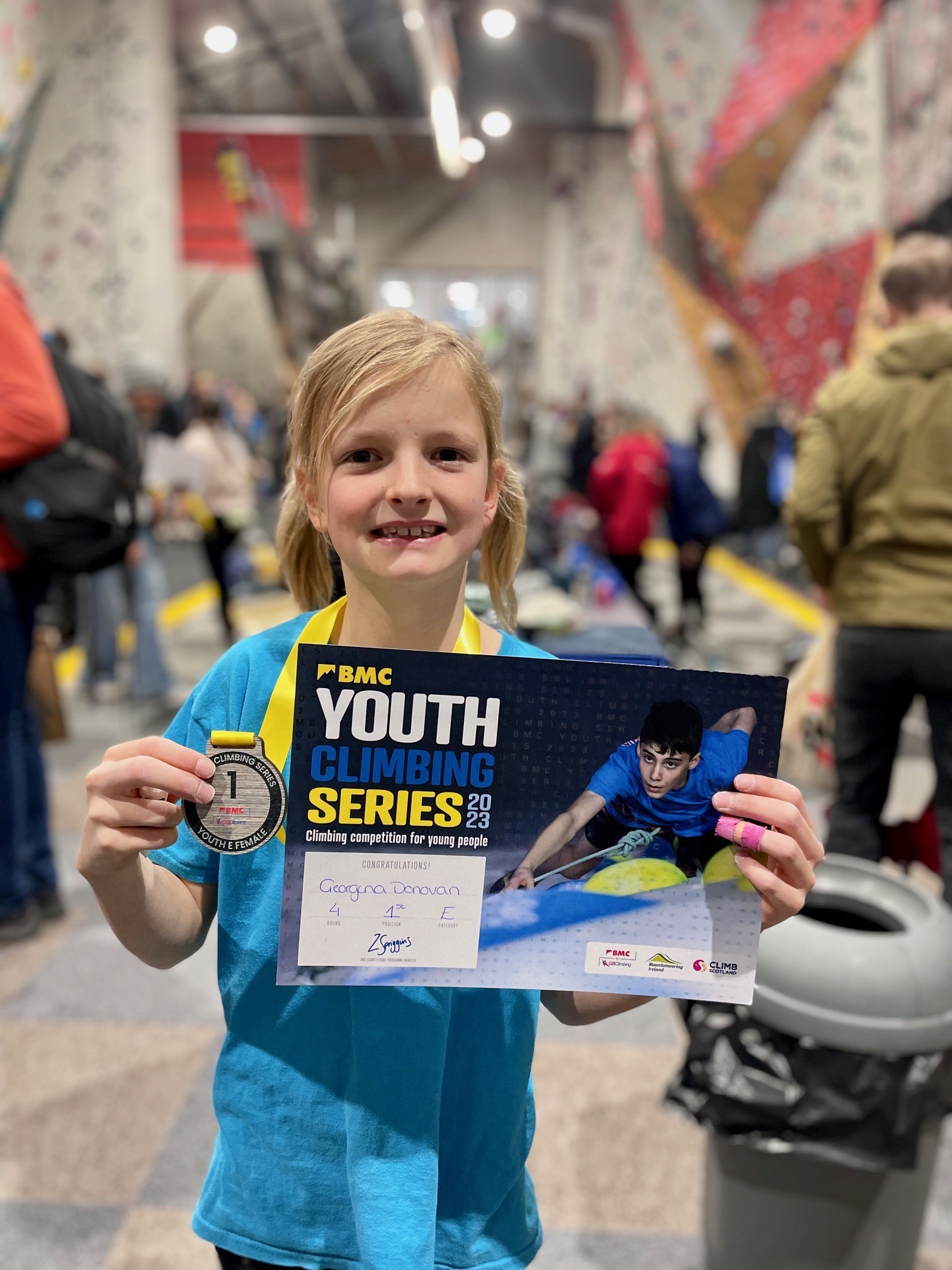 Nine-year-old Georgina Donovan is a champion climber, having won the Midlands Youth Climbing Series in her age category.