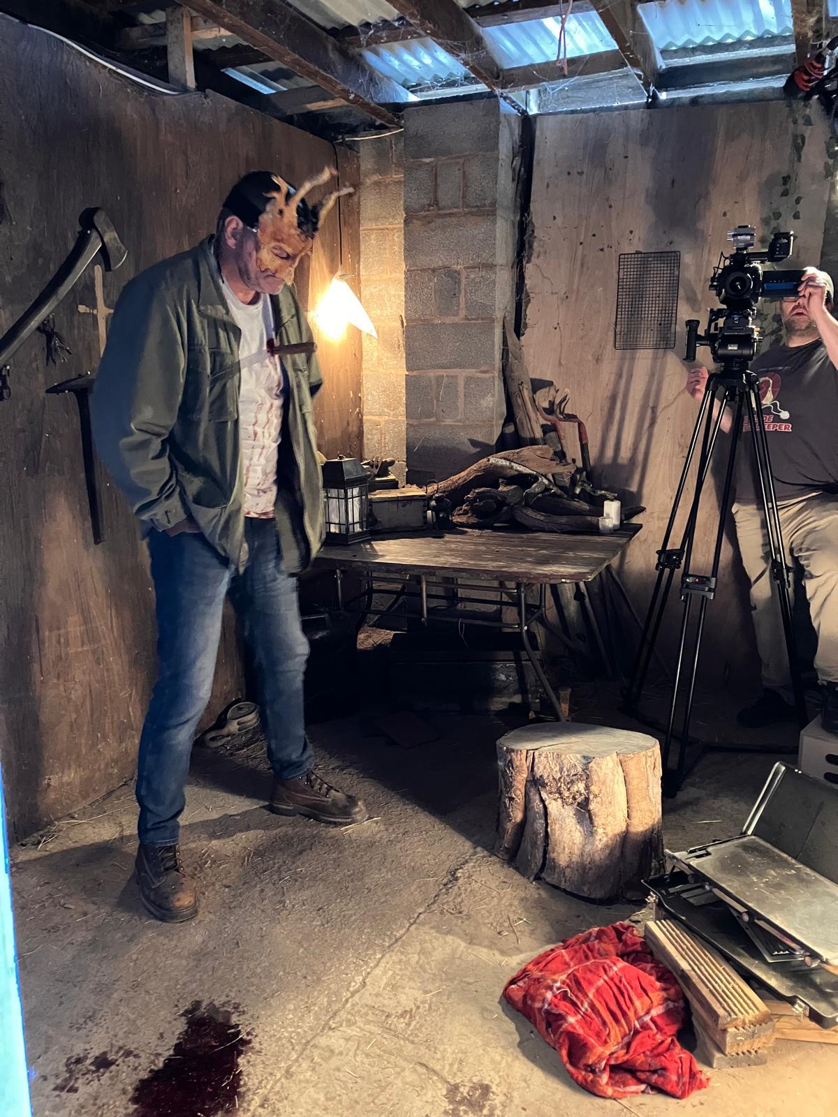 Spencer Wilding on set at Mindale Farm.