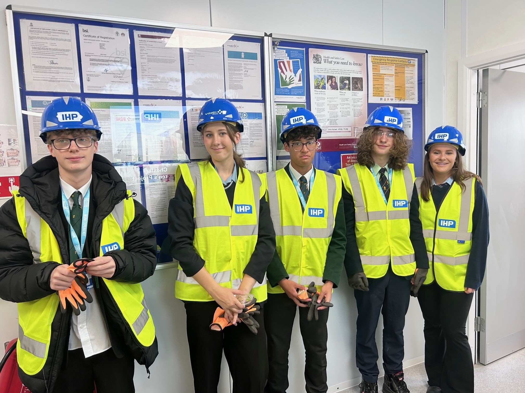 Lewis Bills, from Helsby High School; Lauren Trinder from Wirral Grammar School for Girls; Leo Cooper from Altrincham Grammar School for Boys; Charles Bayliss-Hand from Bishops Blue Coat; Scarlett Perry from Tarporley High School.