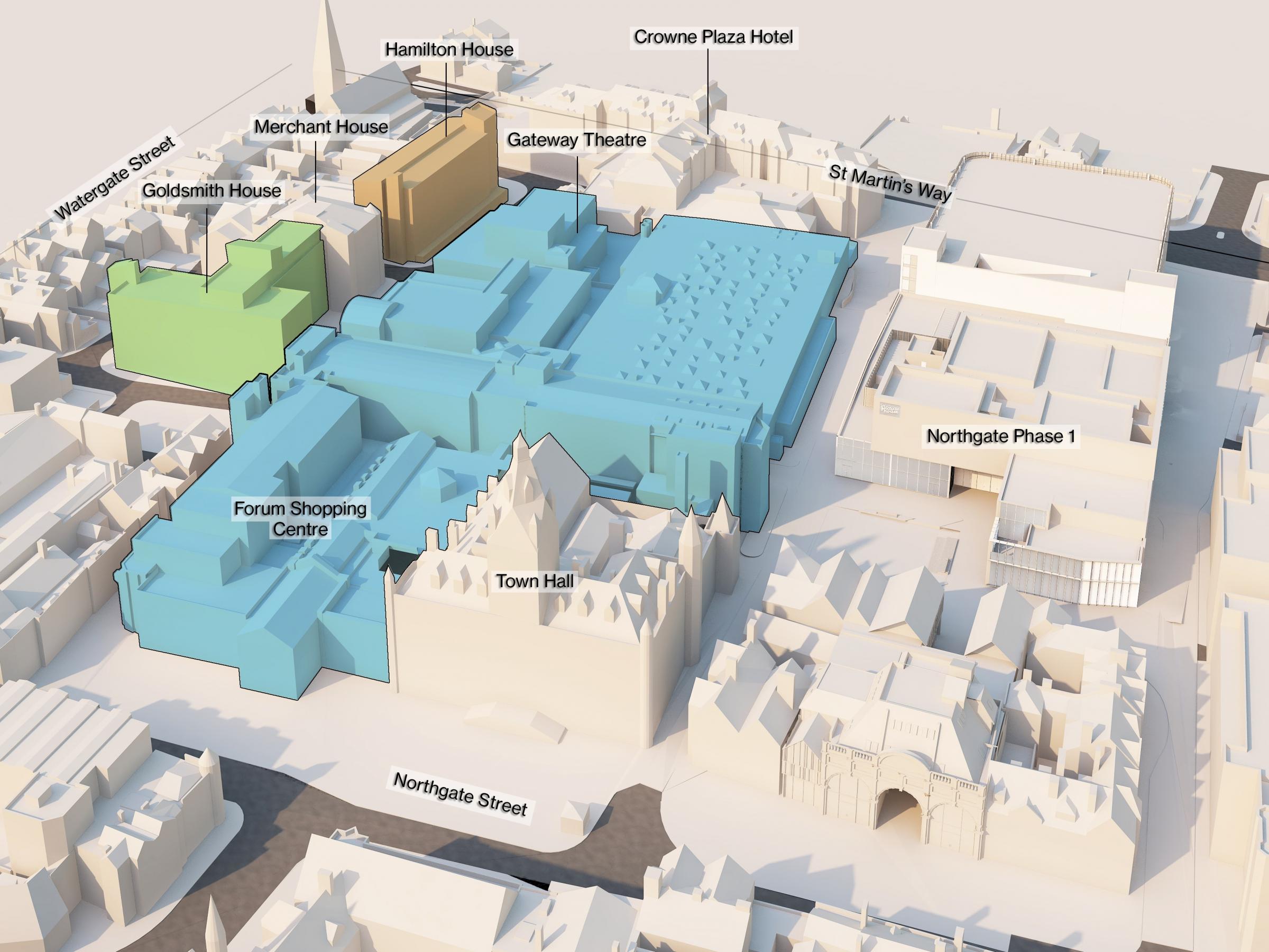 The area of Chester Northgate Phase 2.