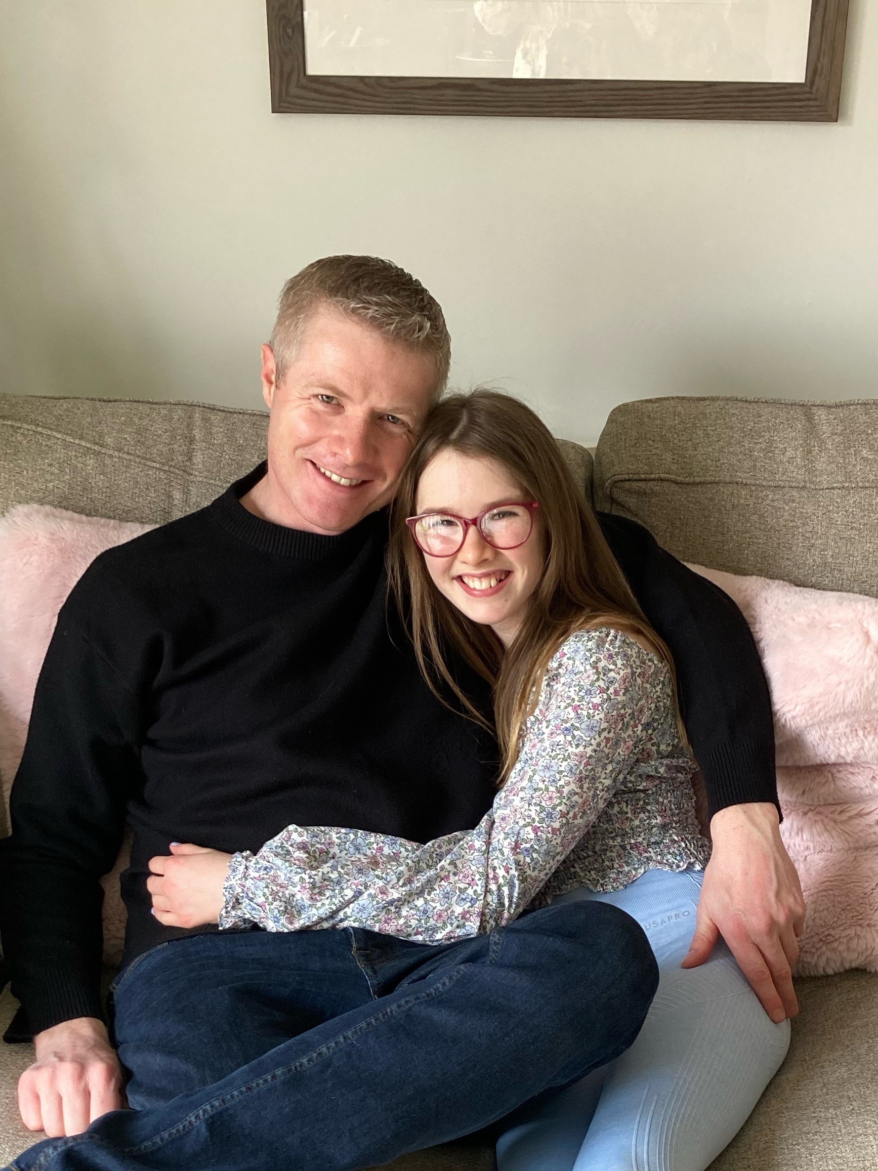 Steve Sweeney with daughter Charlotte, who has recently received the HPV vaccine, and raises awareness in school.