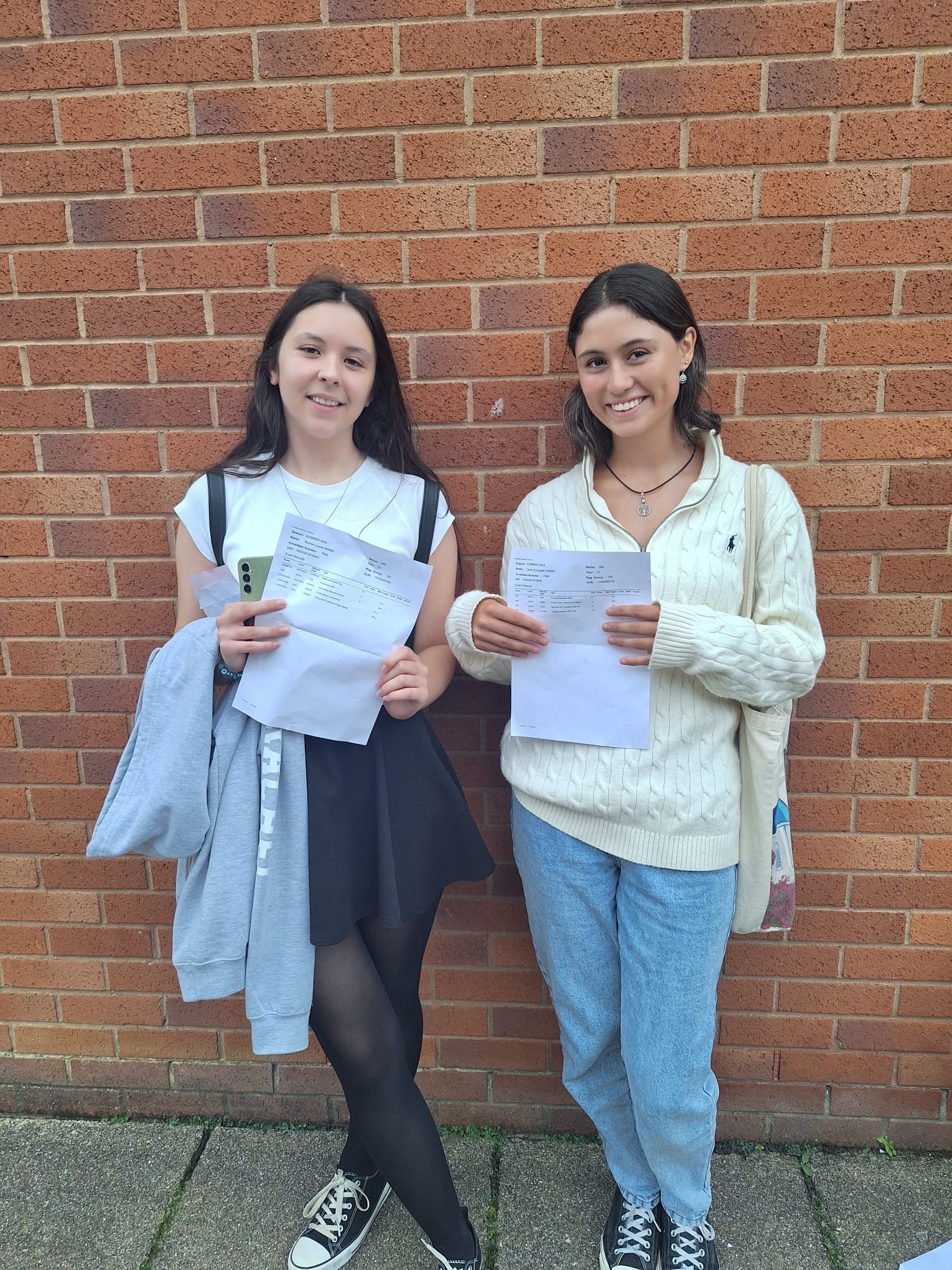 Catholic High School Chester students Rachel Mann and Sofia Hardy.