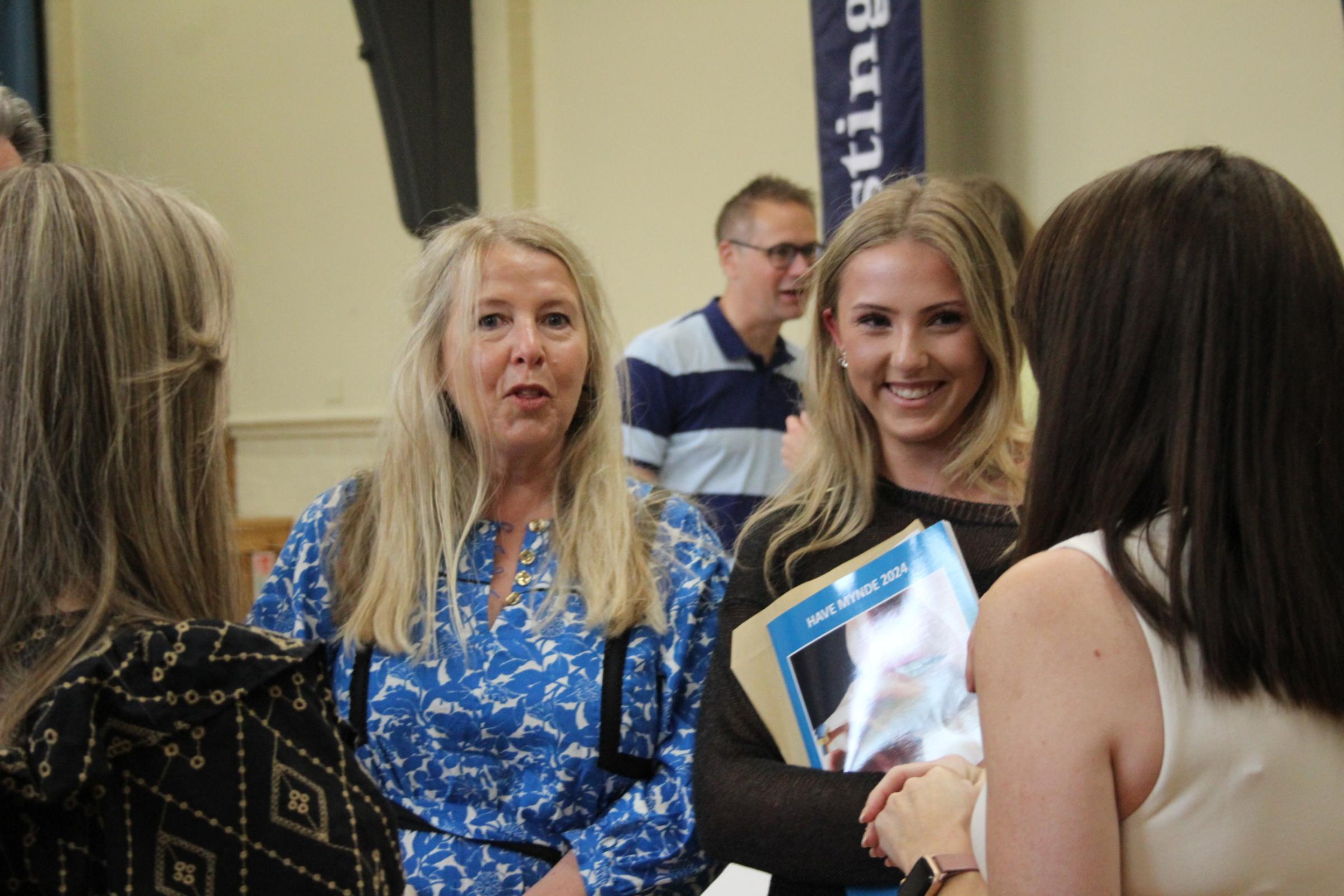 Queens School girls celebrate outstanding A-level results.