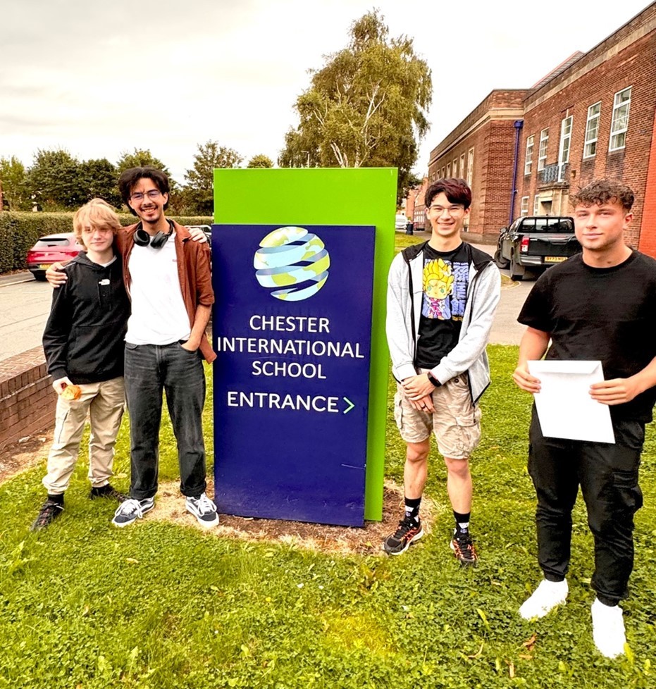 Year 13 Career Programme Students at Chester International School receiving their BTEC/CTEC results.