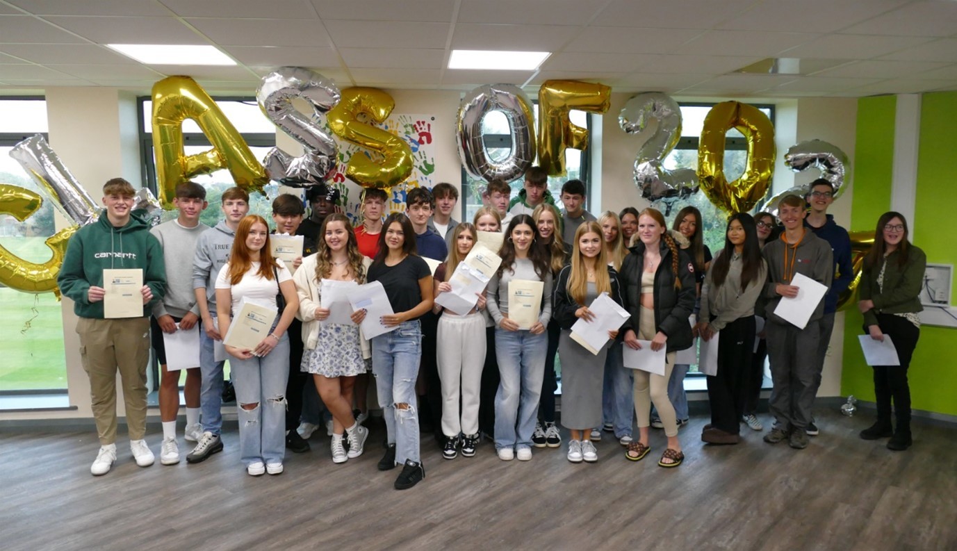 The Bishops Blue Coat CE High School students celebrate.