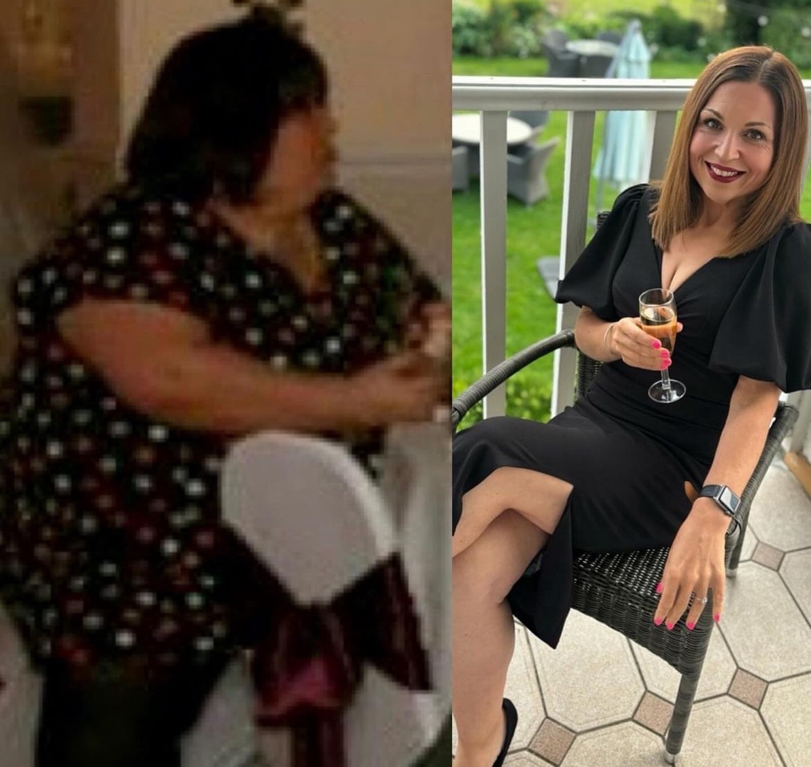 Kelly Barker before and after losing 18st 4lb.