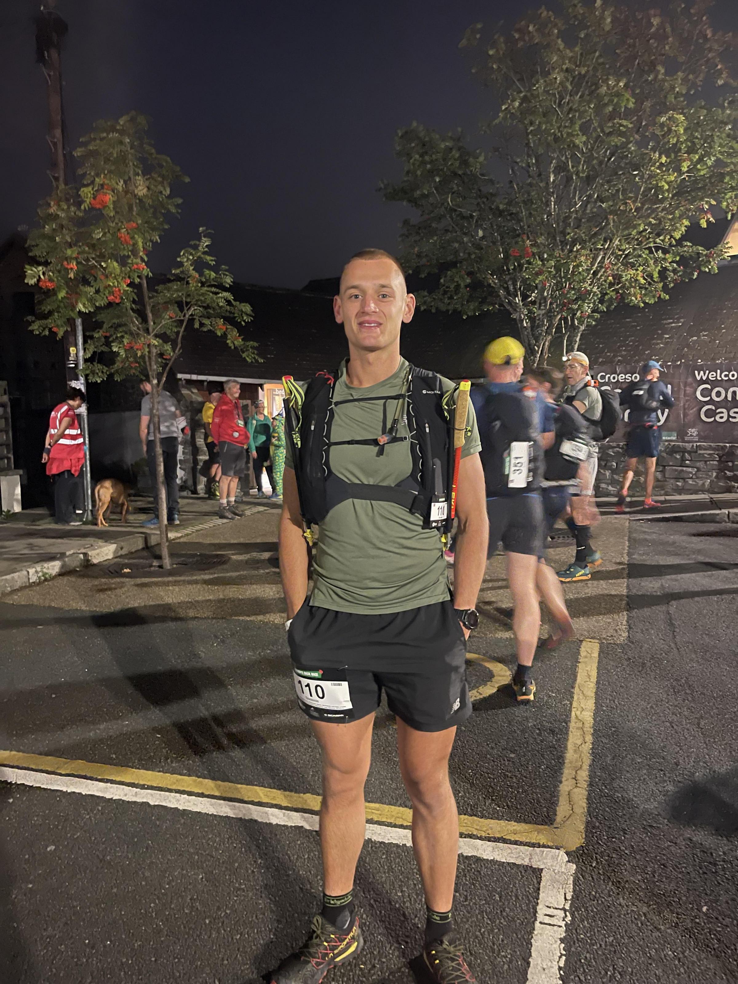 Dominic Gittings has been taking part in a gruelling challenge from Conwy to Cardiff.