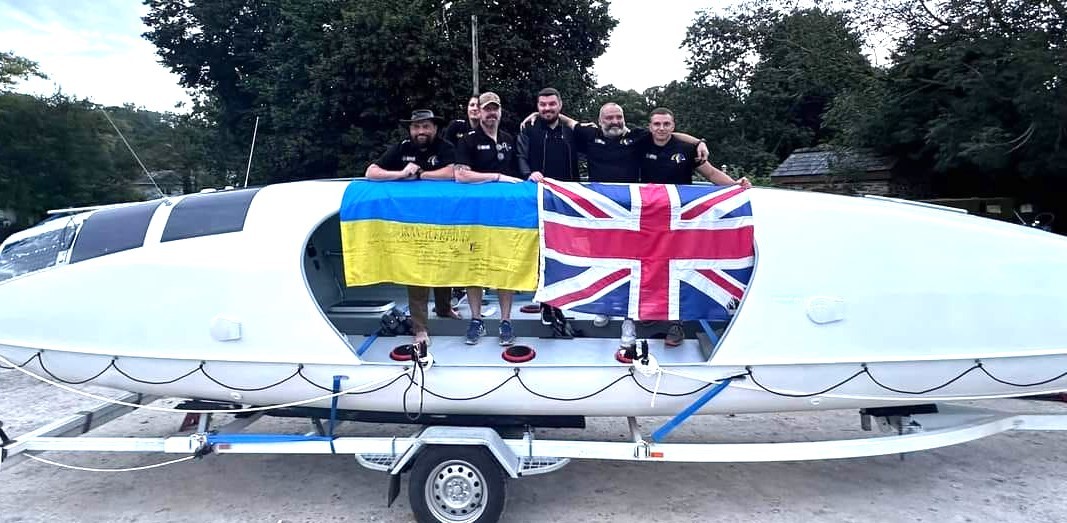 Igor Derman with the team as part of its preparation for rowing across the Atlantic.