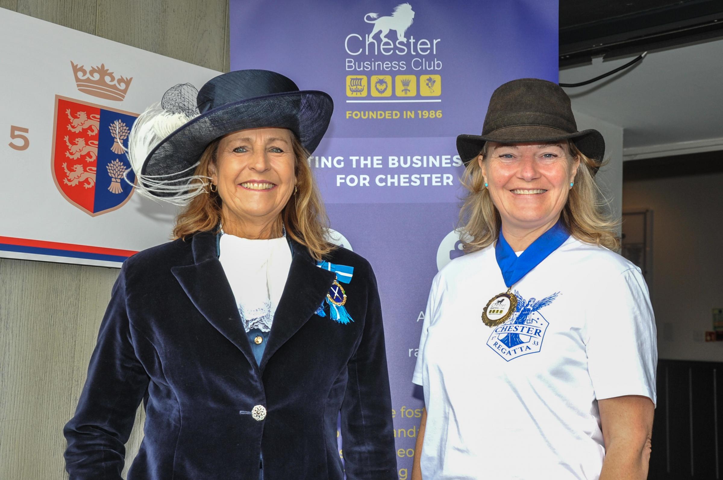 The High Sheriff of Cheshire Clare Hayward with Chair of Chester Business Club Jan Chillery. Pictures: Simon Warburton.