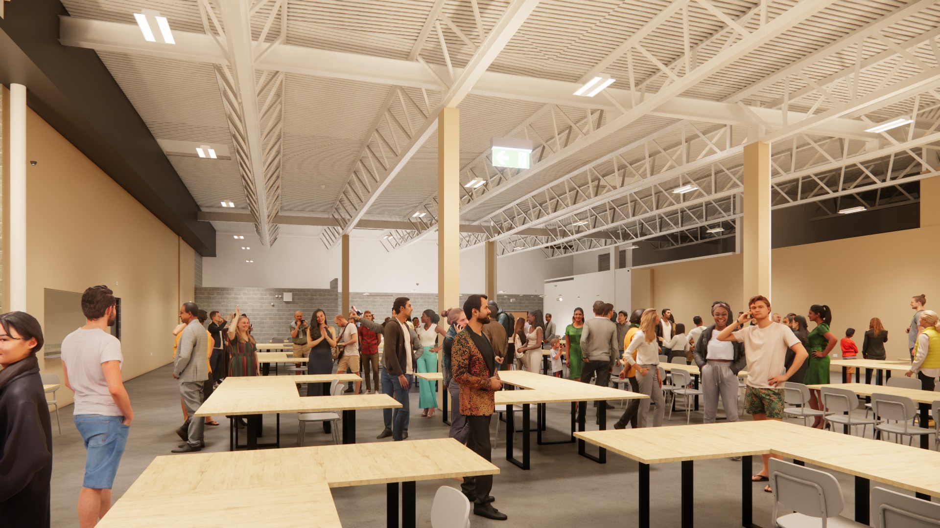 Architects visualisations of how the event space will look at Ellesmere Port Market.