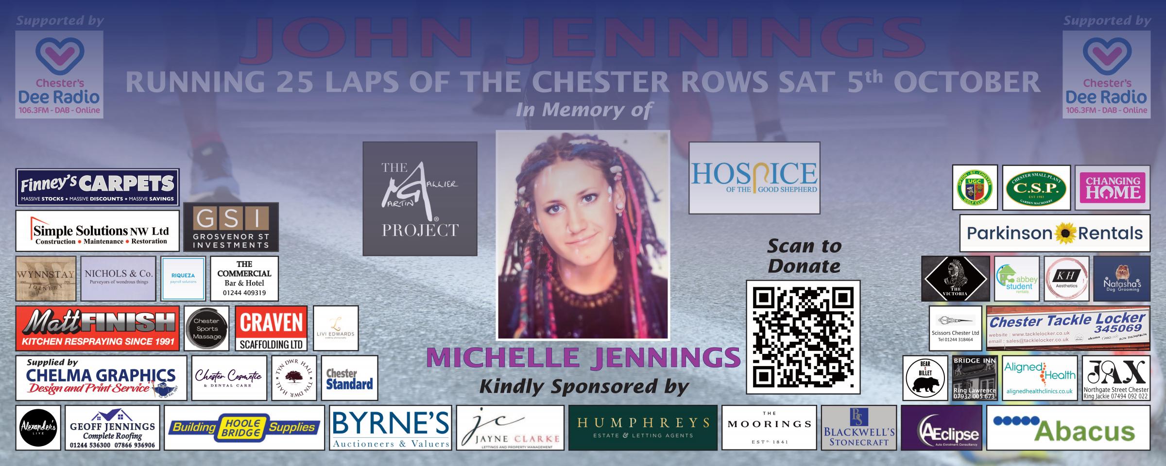 Businesses and organisations which are supporting John Jennings in his Chester Rows running challenge.