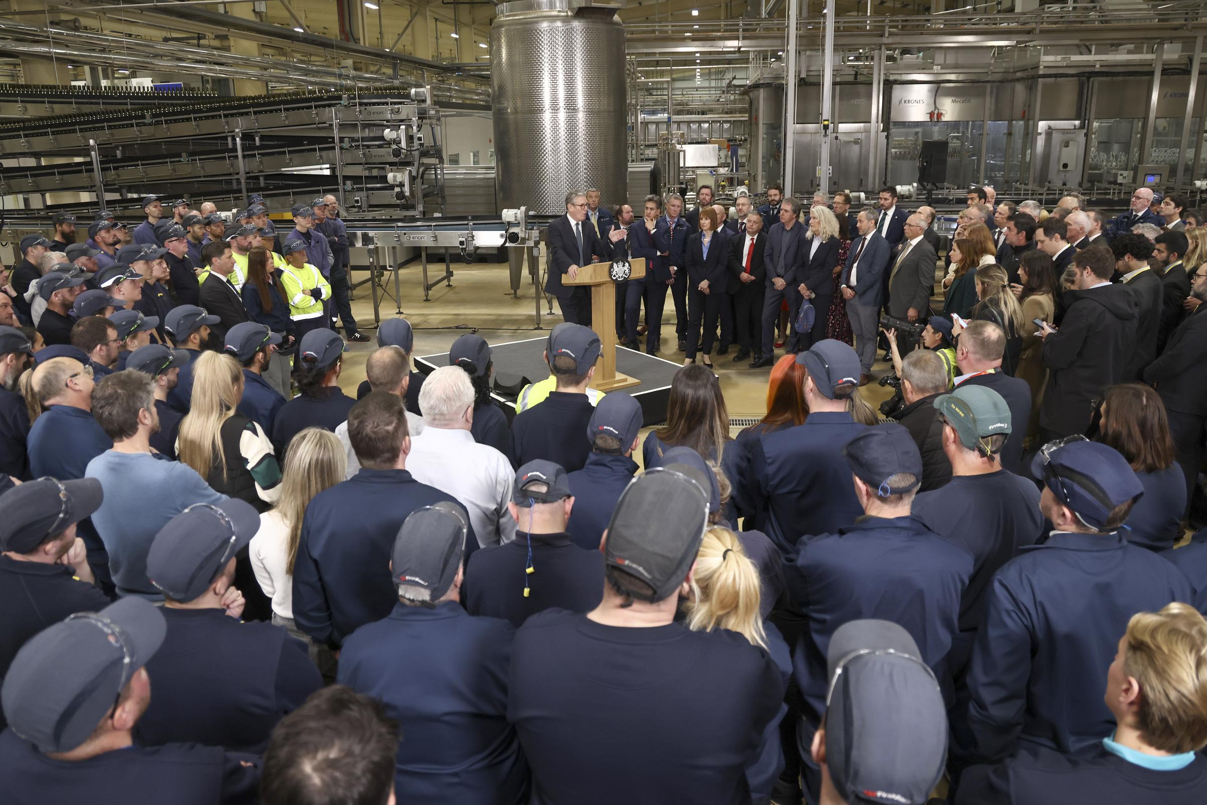 Prime Minister Sir Keir Starmer during a visit to Encirc in Ellesmere Port.