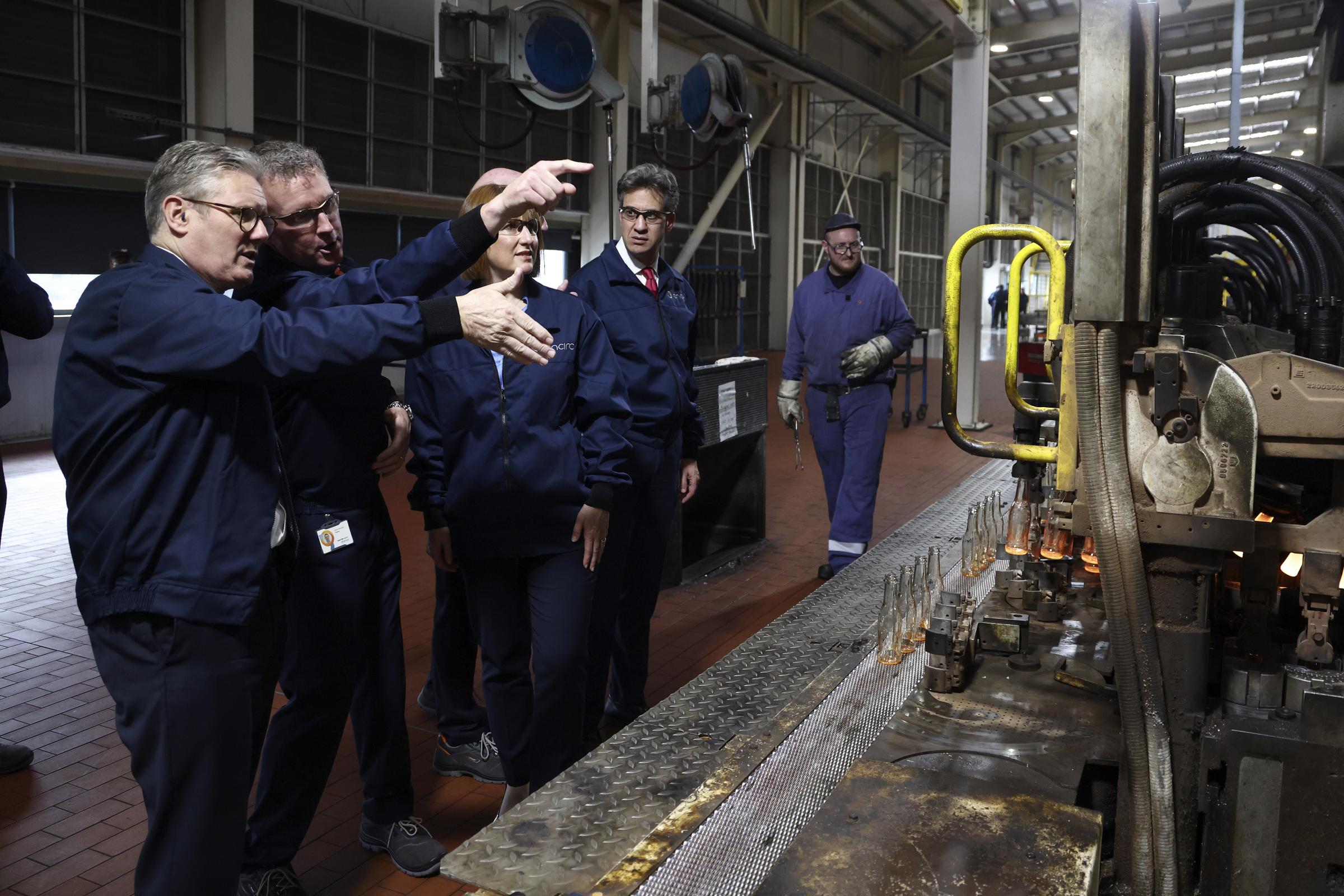 Prime Minister Sir Keir Starmer (left) during a visit to Encirc in Ellesmere Port.