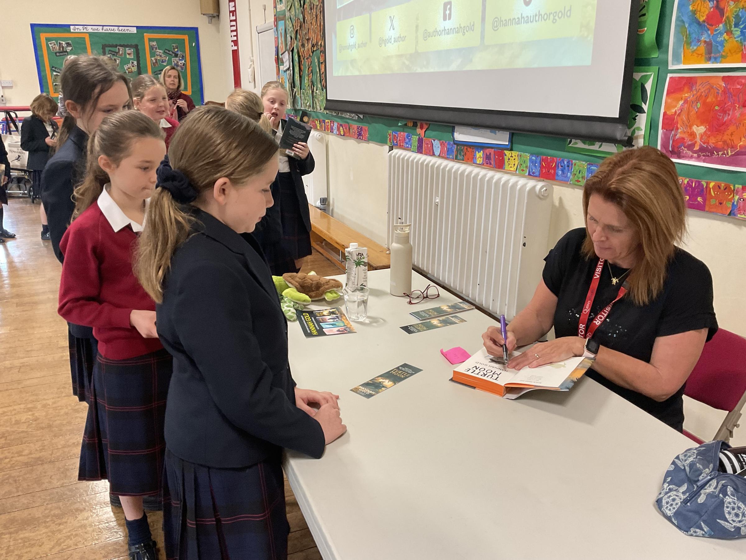 Hannah Gold recently visited The Queens School Lower School in Chester to share her latest literary journey.